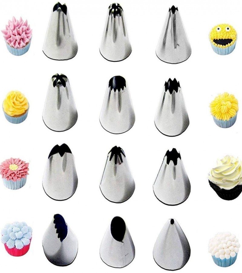 12 Piece Cake Decorating Set Frosting Icing Piping Bag With Steel Nozzles12 piece cake decoration