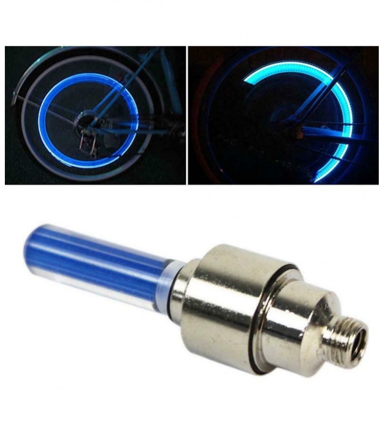 2PCS Cycling Bike Motorcyce Tire Valve Cap Spoke Neon LED Light Lamp Car Wheel