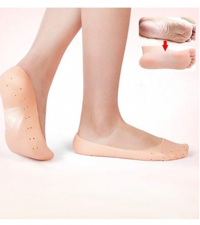 2Pcs Unisex Silicone Gel Socks for Pain Relief & Cracking Foot Protector