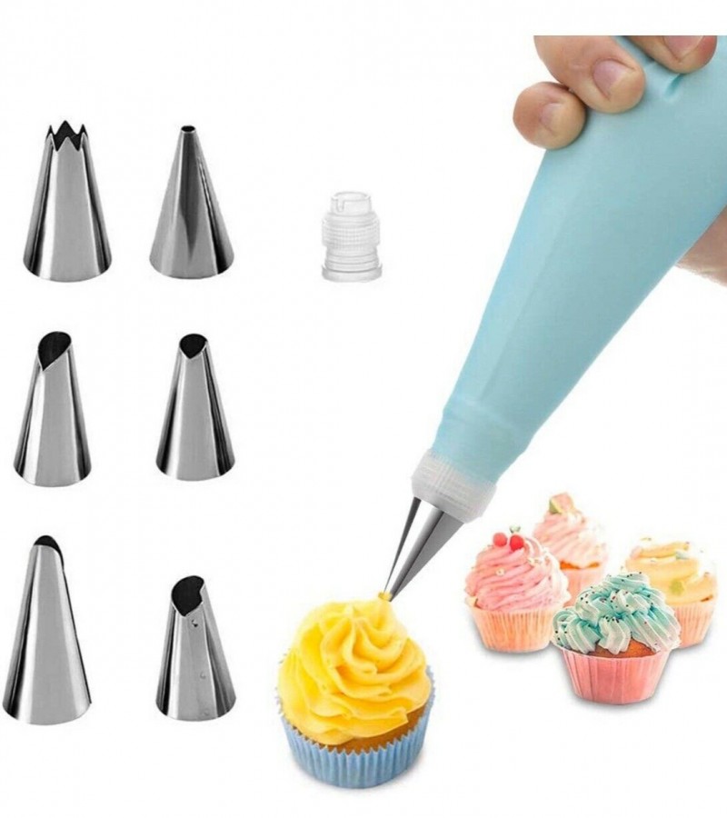 6Pcs Icing Cake Cream Decorating Pastry Making Set Piping Fondant Nozzles Tools