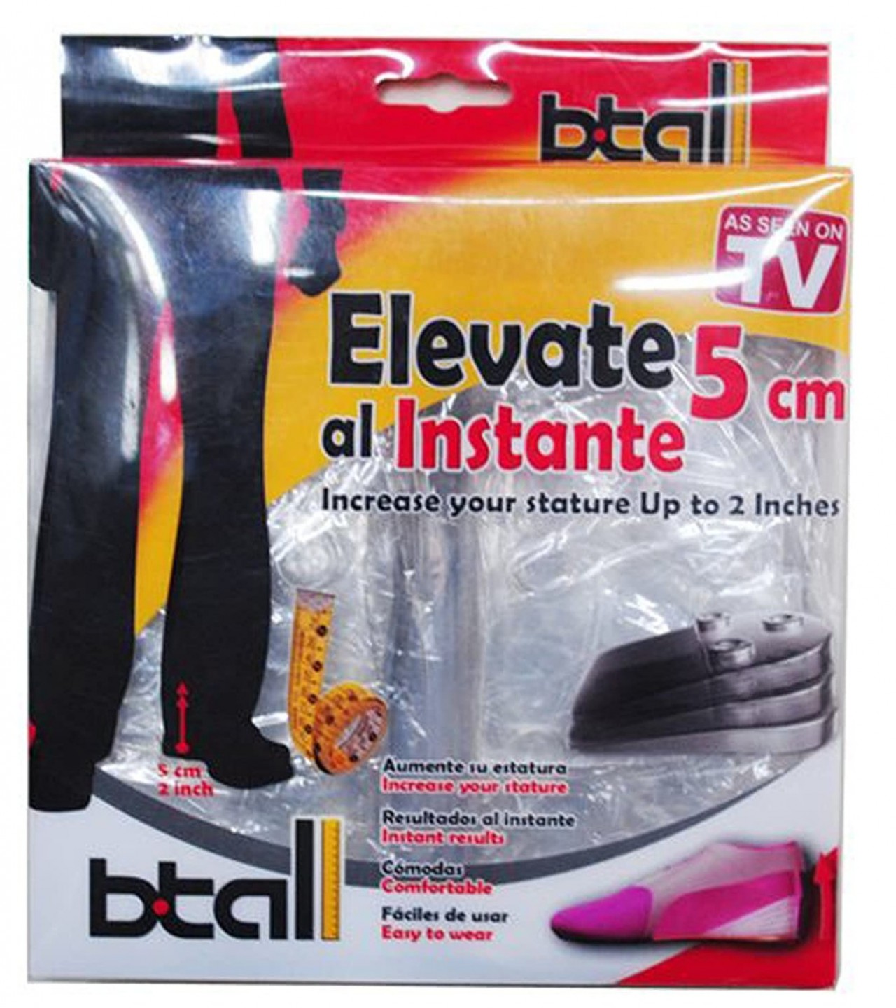 Btall Increase Height Quick Up to 2Inch(5CM) Gel Insoles For Shoes