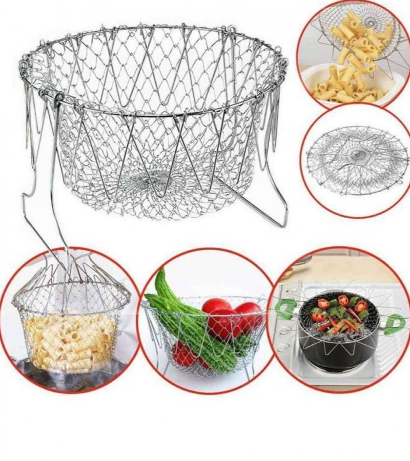 Chef Basket 12 In 1 Kitchen Tool Deluxe Boiler, Steamer, Strainer & Frying