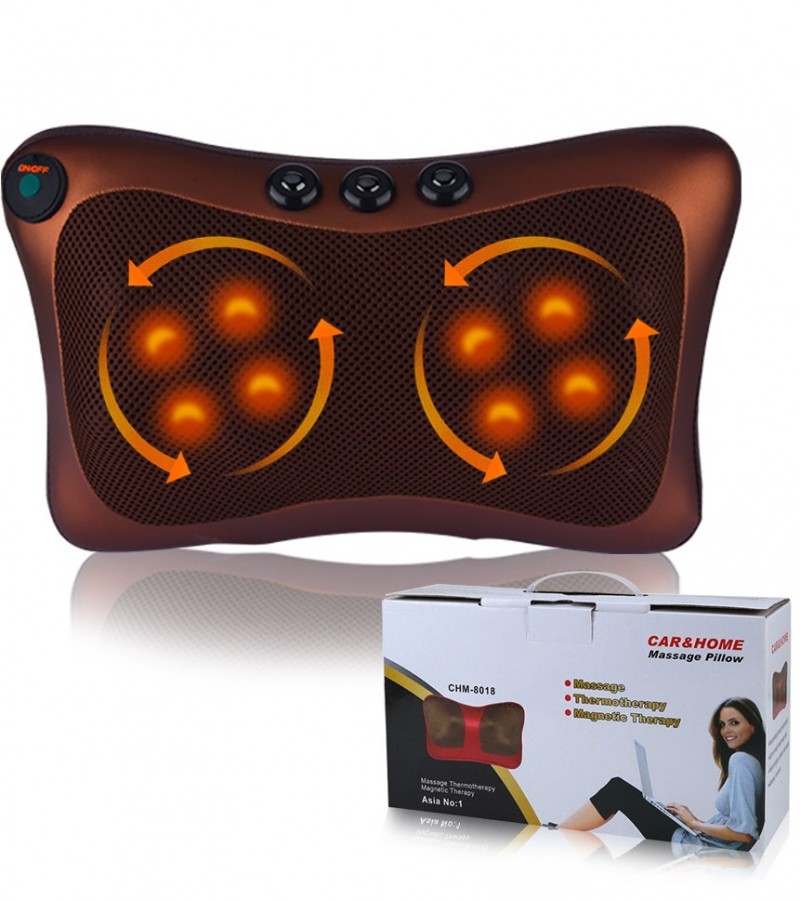 Electric Heat Neck Massager Pillow Cervical Spine Shoulder Back Relax