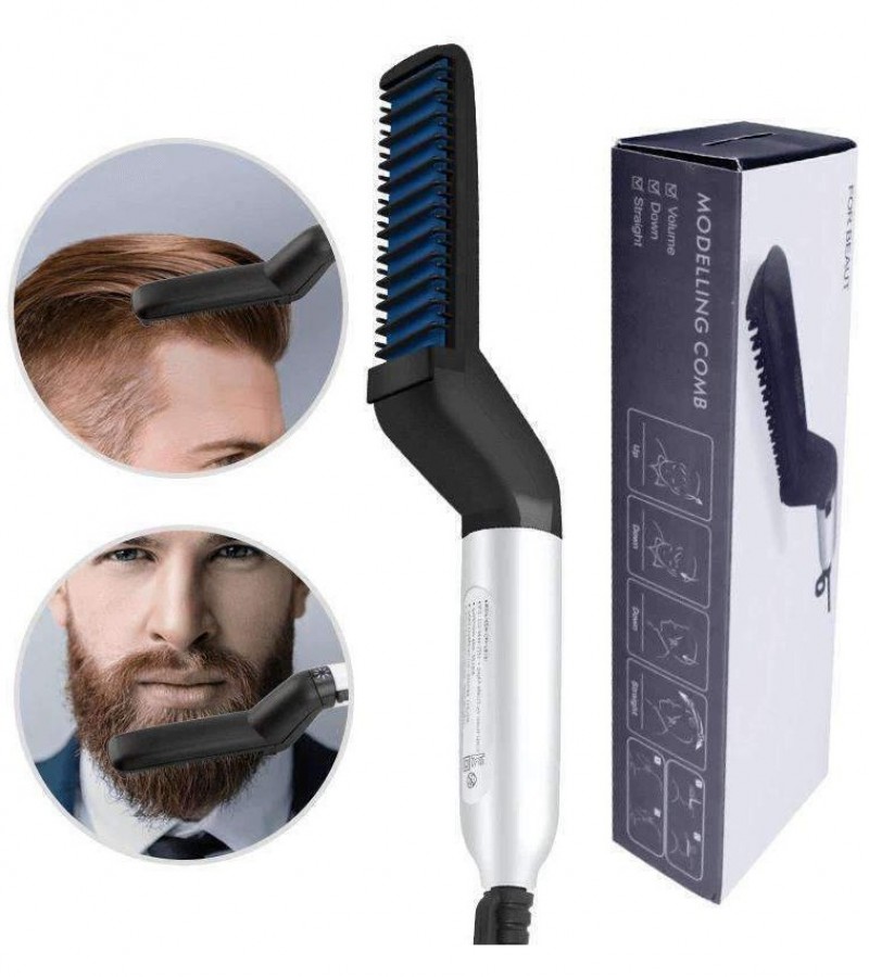 Hair Beard Straightener modelling Comb Brush for Men & Women