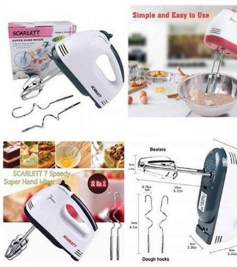 Hand Mixer 7 Speed 180W Lightweight Handheld Whisk with Pedestal for Kitchen