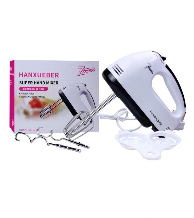 Hand Mixer 7 Speed 180W Lightweight Handheld Whisk with Pedestal for Kitchen