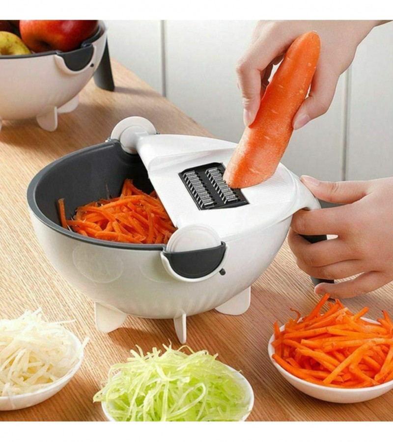 Magic Vegetable Cutter With Drain Basket 9 in 1 Multi-functional