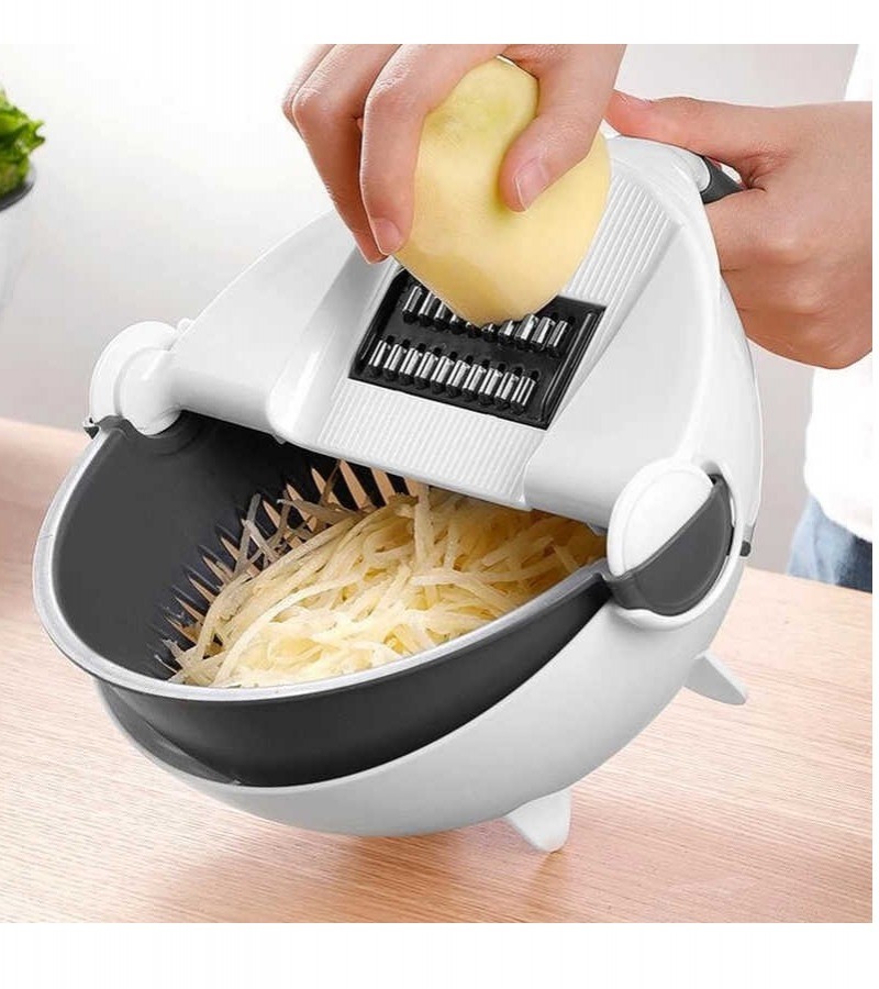 Magic Vegetable Cutter With Drain Basket 9 in 1 Multi-functional