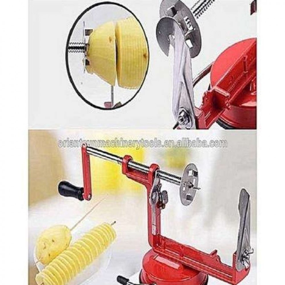 Manual Red Stainless Steel Spiral Potato Slicer