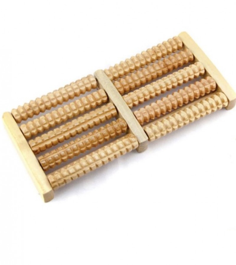 Massage Roller Stress Relief Wooden 5 Roller Foot Massager