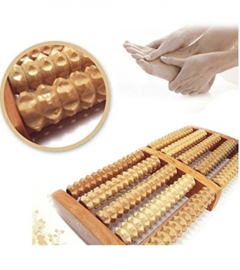 Massage Roller Stress Relief Wooden 5 Roller Foot Massager