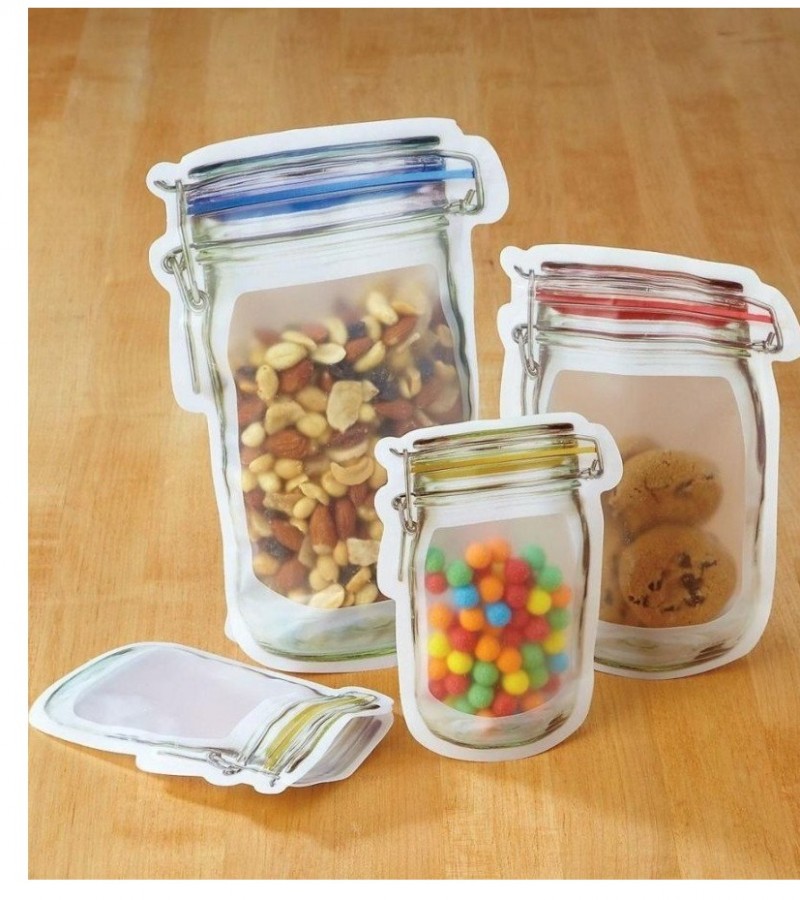 Reusable Jar Bags Ziplock Bag Airtight - Pack of 3