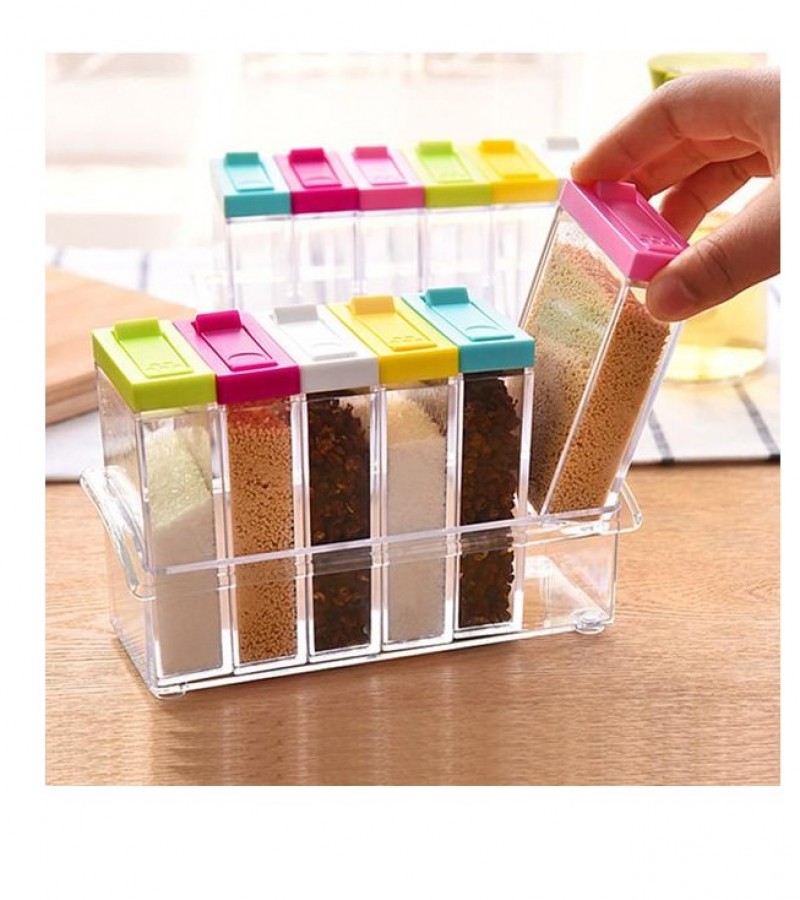 Spice Shaker Seasoning Boxes Plastic Storage Container 6 Pcs/Set